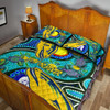 Parramatta Eels Custom Quilt Bed Set - Parramatta Eels Now Or Never Indigenous Culture Flag Dot Art Painting