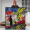 Parramatta Eels Anzac Day Quilt - Custom Remembrance Lest We Forget Parramatta Eels With Anzac Poppy Watercolour Style