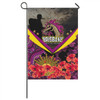 Brisbane Broncos Anzac Flag - Anzac Day Broncos Aboriginal Inspired with Poppies Flower Flag