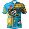 Gold Coast Titans Polo Shirt - Custom Christmas Snowflakes Gold Coast Titans Mascot Polo Shirt