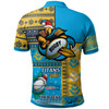 Gold Coast Titans Polo Shirt - Custom Christmas Snowflakes Gold Coast Titans Mascot Polo Shirt