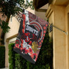 St. George Illawarra Dragons Anzac Flag - Aboriginal Inspired Pattern Anzac Flowers Flag