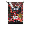 St. George Illawarra Dragons Anzac Flag - Aboriginal Inspired Pattern Anzac Flowers Flag