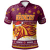 Brisbane Broncos Christmas Polo Shirt - Custom Brisbane Broncos Ugly Christmas And Aboriginal Inspired Patterns Polo Shirt