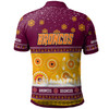 Brisbane Broncos Christmas Polo Shirt - Custom Brisbane Broncos Ugly Christmas And Aboriginal Inspired Patterns Polo Shirt