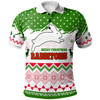 South Sydney Rabbitohs Polo Shirt - Custom Merry Christmas South Sydney Rabbitohs Aboriginal Inspired Culture Polo Shirt