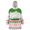 South Sydney Rabbitohs Snug Hoodie - Custom Merry Christmas South Sydney Rabbitohs Aboriginal Inspired Culture Oodie Blanket