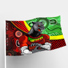 Penrith Panthers Flag - Penrith Panthers Keep Fighting Aboriginal Inspired Patterns Flag