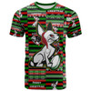 South Sydney Rabbitohs T-Shirt - South Sydney Rabbitohs Merry Christmas Random Square Pattern T-Shirt