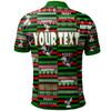 South Sydney Rabbitohs Polo Shirt - South Sydney Rabbitohs Merry Christmas Random Square Pattern Polo Shirt