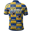 Parramatta Eels Christmas Polo Shirt - Custom Parramatta Eels Merry Christmas Random Square Pattern Polo Shirt