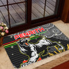 Penrith Panthers Anzac Door Mat - Anzac Day Penrith Panthers Indigenous with Poppies Flower Door Mat