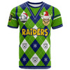 Canberra Raiders Christmas T-shirt - Custom Canberra Raiders Xmas Argyle Style T-shirt