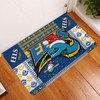 Parramatta Eels Door Mat - Christmas Snowflakes Parramatta Eels Mascot Door Mat