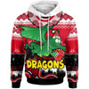 St. George Illawarra Dragons Christmas Hoodie - Custom Dragon Aboriginal Inspired Xmas Hoodie