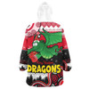 St. George Illawarra Dragons Christmas Snug Hoodie - Custom Dragon Aboriginal Inspired Xmas Oodie Blanket