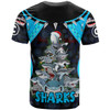 Cronulla-Sutherland Sharks Christmas T-shirt - Custom Cronulla-Sutherland Sharks Aboriginal Inspired Xmas Team 15 Players T-shirt