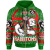 South Sydney Rabbitohs Hoodie - South Sydney Rabbitohs Merry Christmas With Snowflake Pattern Hoodie