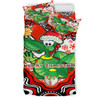 Illawarra and St George Christmas Bedding Set - Custom Merry Christmas green drake Indigenous Bedding Set