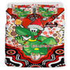 Illawarra and St George Christmas Bedding Set - Custom Merry Christmas green drake Indigenous Bedding Set