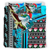 Cronulla Christmas Bedding Set - Custom Cronulla Surfrider Christmas With Snowflakes Ho Ho Ho Duvet Cover
