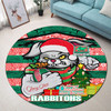 Souths Christmas Custom Round Rug - Merry Christmas Super Souths With Ball And Patterns
