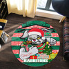 Souths Christmas Custom Round Rug - Merry Christmas Super Souths With Ball And Patterns