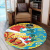 Gold Coast Christmas Round Rug - Custom Merry Gold Coast Christmas Indigenous Round Rug