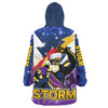 Melbourne Storm Christmas Snug Hoodie - Melbourne Storm Thunder Man With Aboriginal Inspired Dot Painting Christmas Oodie Blanket