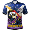 Melbourne Storm Christmas Custom Polo Shirt - Melbourne Storm Thunder Man With Aboriginal Inspired Dot Painting Christmas Polo Shirt