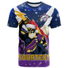 Melbourne Storm Christmas Custom T-shirt - Melbourne Storm Thunder Man With Aboriginal Inspired Dot Painting Christmas T-shirt