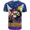 Melbourne Storm Christmas Custom T-shirt - Melbourne Storm Thunder Man With Aboriginal Inspired Dot Painting Christmas T-shirt