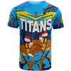 Gold Coast Titans Christmas Custom T-shirt - Gold Coast Titans Aboriginal Inspired Summer Vibes Christmas T-shirt