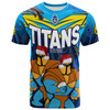 Gold Coast Titans Christmas Custom T-shirt - Gold Coast Titans Aboriginal Inspired Summer Vibes Christmas T-shirt