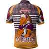 Brisbane Broncos Christmas Custom Polo Shirt - Brisbane Broncos Penrith Panthers Merry Christmas With Snowflake Pattern Polo Shirt