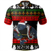 Panthers Rugby Christmas Polo Shirt - Custom Panthers Merry Christmas Mei