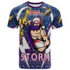 Melbourne Storm Christmas T-shirt - Custom Melbourne Storm Merry Christmas With Snowflake Pattern T-shirt