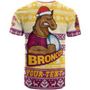 Brisbane Broncos T-shirt - Custom Brisbane Broncos Mascot Knitted Christmas Patterns T-shirt