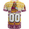 Brisbane Broncos T-shirt - Custom Brisbane Broncos Mascot Knitted Christmas Patterns T-shirt