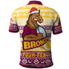 Brisbane Broncos Polo Shirt - Custom Brisbane Broncos Mascot Knitted Christmas Patterns Polo Shirt