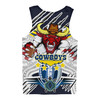 North Queensland Men Tank Top - Indigenous Super Cows With Sea Turtle Scratch Style Men Tank Top