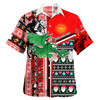 Illawarra and St George Hawaiian Shirt - Illawarra and St George Xmas Green drake With Snowflakes And Ball Hawaiian Shirt