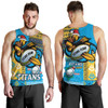 Gold Coast Titans Men Tank Top - Christmas Snowflakes Gold Coast Titans Mascot Men Tank Top