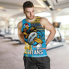 Gold Coast Titans Men Tank Top - Christmas Snowflakes Gold Coast Titans Mascot Men Tank Top