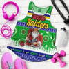 Canberra Raiders Women Racerback Tank - Canberra Raiders Ugly Christmas And Aboriginal Patterns Women Racerback Tank