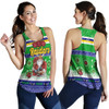 Canberra Raiders Women Racerback Tank - Canberra Raiders Ugly Christmas And Aboriginal Patterns Women Racerback Tank