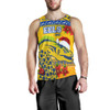 Parramatta Eels Christmas Men Tank Top - Parramatta Eels Aboriginal and Poinsettia Xmas Men Tank Top