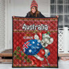 Aboriginal Christmas Quilt - Custom Australia Koala Ugly Christmas with Aboriginal Inspired Red Quilt