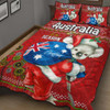 Aboriginal Christmas Quilt Bed Set - Custom Australia Koala Ugly Christmas with Aboriginal Inspired Red Quilt Bed Set