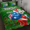 Aboriginal Christmas Quilt Bed Set - Custom Australia Koala Ugly Christmas with Aboriginal Inspired Green Quilt Bed Set